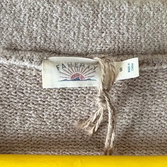 Faherty Women's Tan V-Neck Sweater - Picture 3 of 6